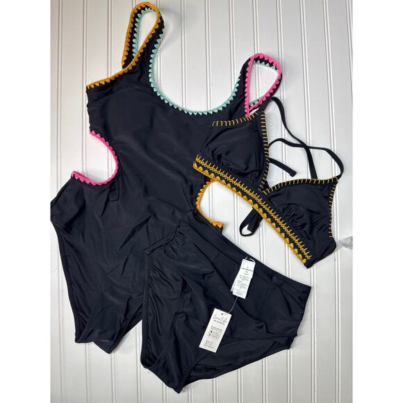 NWT Cupshe Swimsuit Two Piece Bikini & Cut Out One Piece Swim Beach Bundle Sz S - Picture 2 of 6